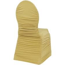 Gold Spandex Ruched Banquet Chair Cover