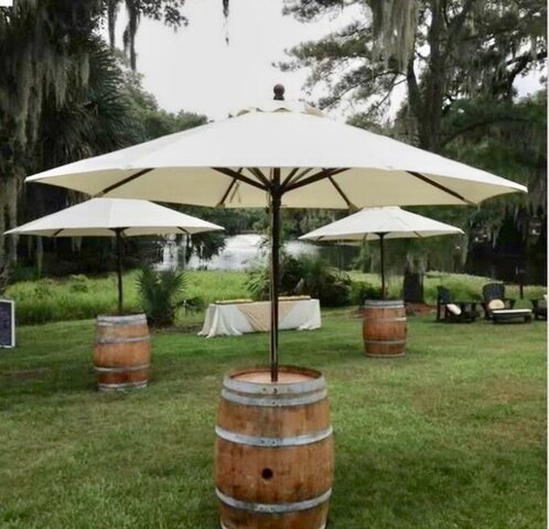Wine Barrel and Umbrella 