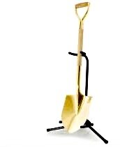 Gold Groundbreaking Shovel with Black Stand