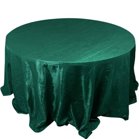 Emerald Green Accordion Crinkle 132in Round Tablecloth