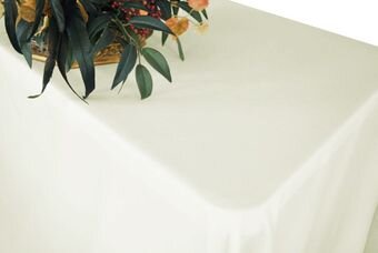 Ivory Polyester 90'' x 156'' Rectangular Tablecloth