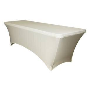 Ivory Spandex 8' Rectangular Table Cover