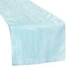 Light Blue Accordion Taffeta Table Runner