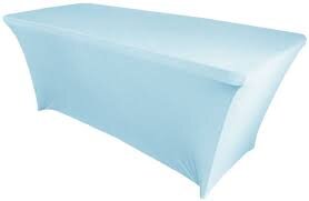 Light Blue Spandex 8' Rectangular Table Cover