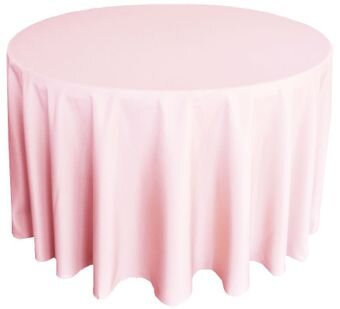 Pink Polyester 108in Round Tablecloth
