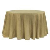 Natural Tan Faux Burlap 108in Round Tablecloth