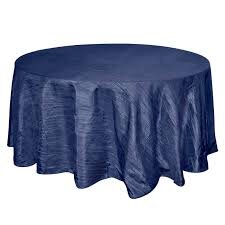 Navy Blue Accordion Crinkle 120in Round Tablecloth