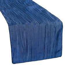 Navy Blue Accordion Taffeta Table Runner