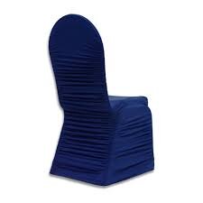 Navy Spandex Ruched Banquet Chair Cover