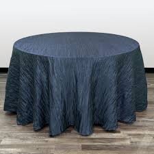 Navy Blue Accordion Crinkle 120in Round Tablecloth