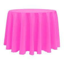 Neon Pink Polyester 120in Round Tablecloth