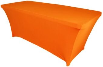 Orange Spandex 6Ft Rectangular Table Cover