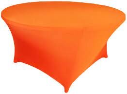 Orange Spandex 60in Round Table Cover
