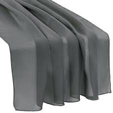 Pewter/Charcoal Chiffon Table Runner