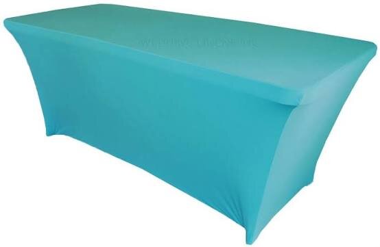 Pool Blue Spandex 8' Rectangular Table Cover