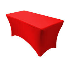 Red Spandex 4ft Rectangular Table Cover