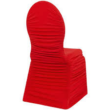 Red Spandex Ruched Banquet Chair Cover