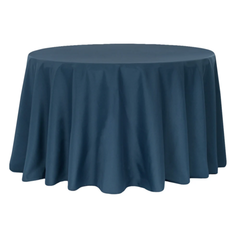 Navy Blue Polyester 120in Round Tablecloth