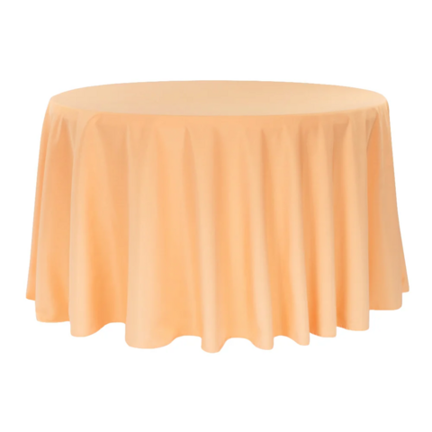 Peach Polyester 120in Round Tablecloth