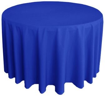 Royal Blue Polyester 132in Round Tablecloth