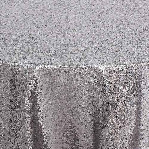 Silver Glimmer Sequin 90in x 156in Rectangular Tablecloth