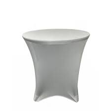 Silver Spandex 36in Round Low Top Table Cover
