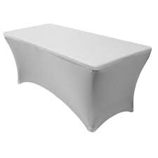 Silver Spandex 8ft Rectangular Table Cover
