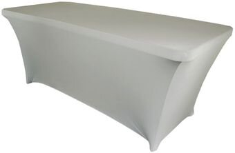 Silver Spandex 6' Rectangular Table Cover