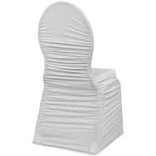 Silver Spandex Ruched Banquet Chair Cover