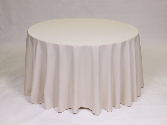 Cream 7116 Polyester 120'' Round Tablecloth