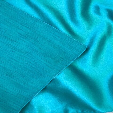 Turquoise Majestic Dupioni 132in Round Tablecloth
