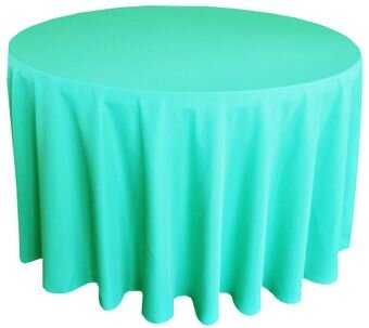 Turquoise Polyester 120in Round Tablecloth