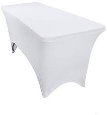 White Spandex 4Ft Rectangular Table Cover