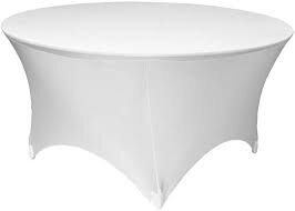 White Spandex 60'' Round Table Cover
