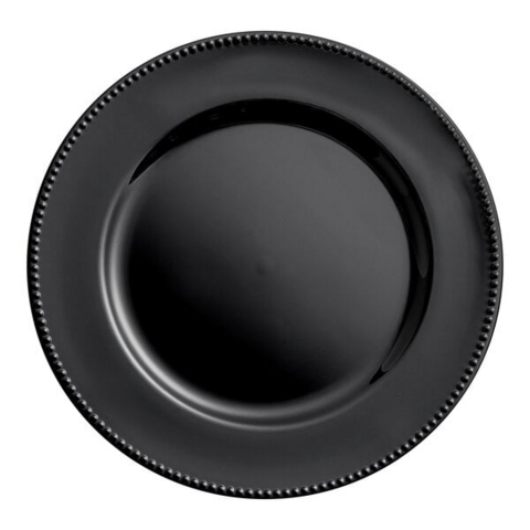 Black Beaded Acrylic Charger Plate