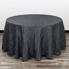 Black Crushed 132in Round Tablecloth