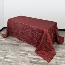 Burgundy Crushed 90in x 132in Rectangular Tablecloth