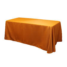 Burnt Orange Polyester 90'' x 132'' Rectangular Tablecloth