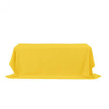 Canary Yellow Polyester 90'' x 132'' Rectangular Tablecloth