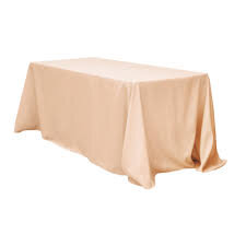 Champagne Polyester 90in x 132in Rectangular Tablecloth
