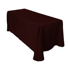 Chocolate Polyester 90in x 132in Rectangular Tablecloth