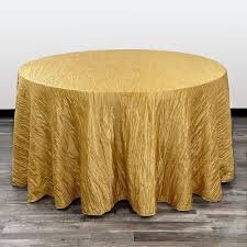 Gold Crushed 132in Round Tablecloth