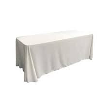 Ivory Polyester 90in x 132in Rectangular Tablecloth