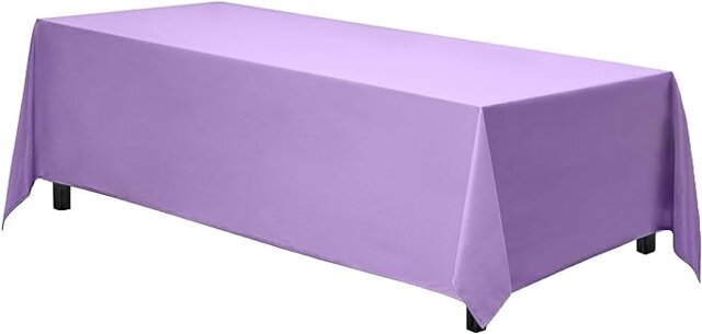 Lavender Polyester 90'' x 156'' Rectangular Tablecloth