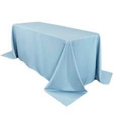 Light Blue Polyester 90In x 156In Rectangular Tablecloth
