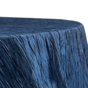 Navy Blue Accordion Crinkle 120in Round Tablecloth