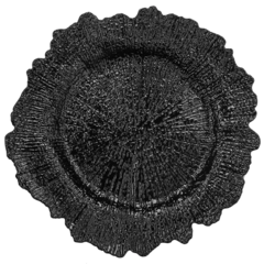 Black Reef Acrylic Plastic Charger Plate 
