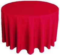 Apple Red Polyester 108in Round Tablecloth