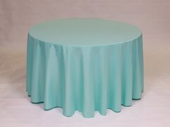 Aqua Polyester 132in Round Tablecloth