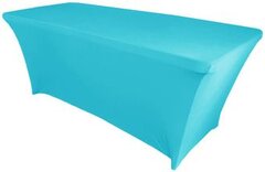 Turquoise Spandex 6ft Rectangular Table Cover